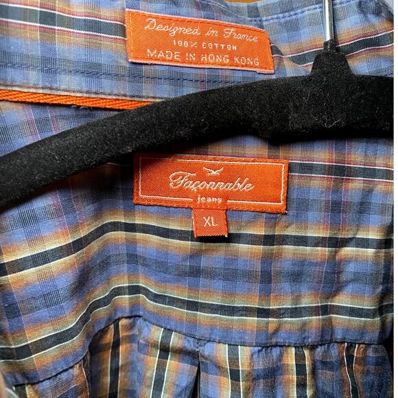 Facconable - Blue Striped Button-Up Shirt - Men's XL - Picture 9 of 11